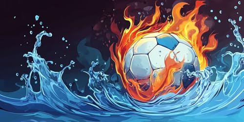 Fußball Malen Nach Zahlen Erwachsene,Fantasie Malen Nach Zahlen Kinder AnfäNger DIY Handgemalt öLgemäLde Kit, Acrylfarben mit 3 Set Pinseln für Home Wanddeko Wohnzimmer, Geschenke45X90CM (Ungerahmt) von Dxoaoocc