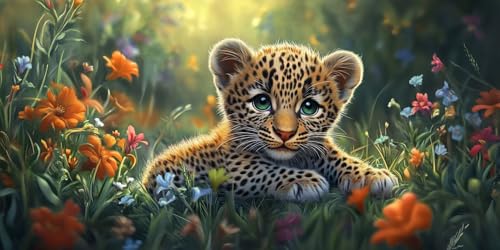 Leopard Malen Nach Zahlen Erwachsene,Blume Malen Nach Zahlen Kinder AnfäNger DIY Handgemalt öLgemäLde Kit, Acrylfarben mit 3 Set Pinseln für Home Wanddeko Wohnzimmer, Geschenke50X100CM (Ungerahmt) Leopard Malen Nach Zahlen Erwachsene,Blume Malen Nach Zahlen Kinder AnfäNger DIY Handgemalt öLgemäLde Kit, Acrylfarben mit 3 Set Pinseln für Home Wanddeko Wohnzimmer, Geschenke50X100CM (Ungerahmt) von Dxoaoocc