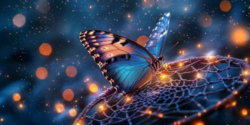 Schmetterling Malen Nach Zahlen Erwachsene,Traumfänger Malen Nach Zahlen Kinder AnfäNger DIY Handgemalt öLgemäLde Kit, Acrylfarben mit 3 Set Pinseln für Home Wanddeko Wohnzimmer, 70X140CM (Ungerahmt) von Dxoaoocc