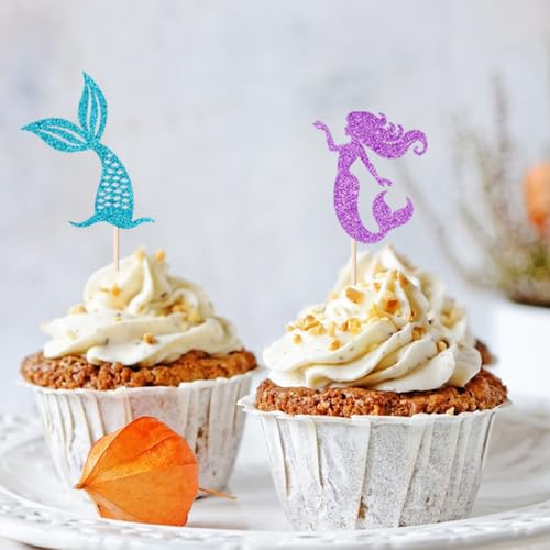 Dxsdgetue Meerjungfrauen-Cupcake-Topper mit Seepferdchen, Seepferdchen, Seestern, Meerjungfrauenschwanz, Cupcake-Picks, Babyparty, unter dem Meer, Meerjungfrauen-Thema, Geburtstagsparty, Dxsdgetue Meerjungfrauen-Cupcake-Topper mit Seepferdchen, Seepferdchen, Seestern, Meerjungfrauenschwanz, Cupcake-Picks, Babyparty, unter dem Meer, Meerjungfrauen-Thema, Geburtstagsparty, von Dxsdgetue
