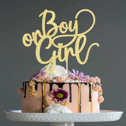 Dxsdgetue Tortenaufsatz für Jungen oder Mädchen, goldfarben, glitzernd, für Babyparty, Party-Dekoration Dxsdgetue Tortenaufsatz für Jungen oder Mädchen, goldfarben, glitzernd, für Babyparty, Party-Dekoration von Dxsdgetue