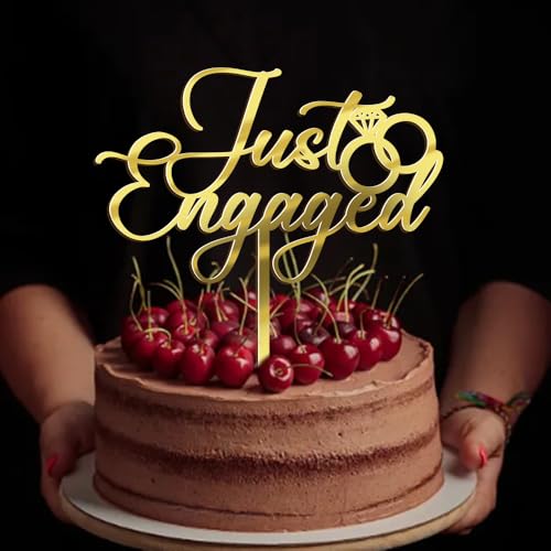 Dxsdgetue Tortenaufsatz mit Aufschrift "Just Engaged", Acryl, goldfarben, für Verlobungsparty-Dekorationen, Verlobungsringschild, "We're Engaged"-Kuchenaufsätze Dxsdgetue Tortenaufsatz mit Aufschrift "Just Engaged", Acryl, goldfarben, für Verlobungsparty-Dekorationen, Verlobungsringschild, "We're Engaged"-Kuchenaufsätze von Dxsdgetue