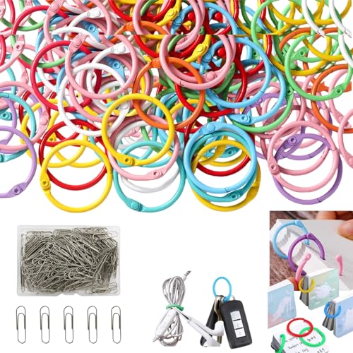 Buchringe,60 Stück 30mm/45mm Buchbinderinge,Farbig Metallringe,Karteikarten Ringe,Heftringe Metall,Buchringe Loseblatt Verbinder,Binder Ringe mit 100 Büroklammern,für Schule,Zuhause,Büro,2 Größen Buchringe,60 Stück 30mm/45mm Buchbinderinge,Farbig Metallringe,Karteikarten Ringe,Heftringe Metall,Buchringe Loseblatt Verbinder,Binder Ringe mit 100 Büroklammern,für Schule,Zuhause,Büro,2 Größen von Dyiouxin