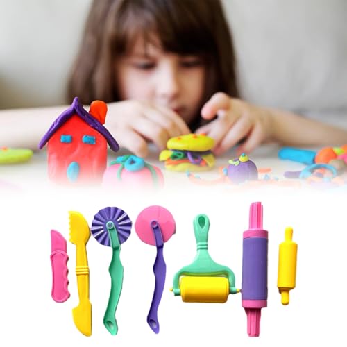Dyiouxin 7-Teiliges Knete Zubehör Set,Knetwerkzeug,Knete Zubehör,Plastilin Werkzeuge,Knete Ausstechformen Modellierwerkzeug,Küchenspielzeug Lernspielzeug für Kinderknete ab 2 Jahren,Mehrfarbig von Dyiouxin