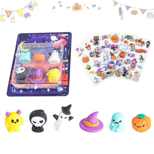 Radiergummi Kinder,Halloween Mini Radiergummis,Niedlicher Geist,Kürbis,Totenkopf,Halloween Radiergummis mit Aufklebern,für Lehrer,Halloween Party Geschenke,Schule,Büro,Kinder Belohnungsgeschenk Radiergummi Kinder,Halloween Mini Radiergummis,Niedlicher Geist,Kürbis,Totenkopf,Halloween Radiergummis mit Aufklebern,für Lehrer,Halloween Party Geschenke,Schule,Büro,Kinder Belohnungsgeschenk von Dyiouxin
