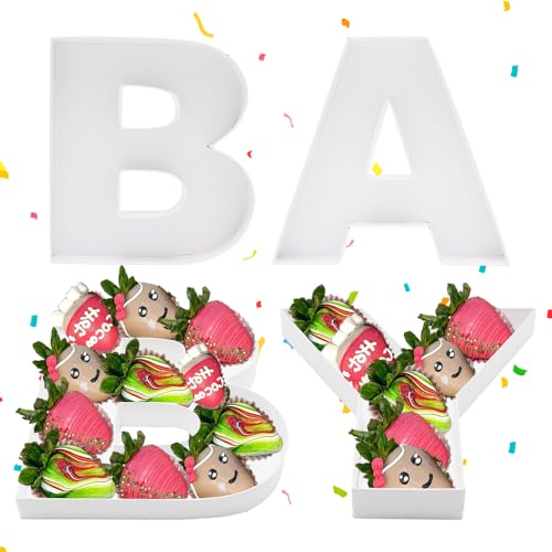 22,9 cm große Baby-Buchstabe zum Befüllen für Babyparty, Party, Süßigkeitenbrett, Lebensmittel-Pappmaché, Serviertablett (weiß) von Dylcypheria