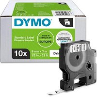 10 DYMO Schriftbänder D1 41913 2093096, 9 mm schwarz auf weiß von Dymo