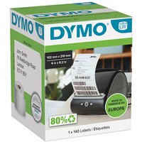 DYMO Endlosetikettenrolle für Etikettendrucker weiß, 102,0 x 210,0 mm, 1 x 140 Etiketten von Dymo