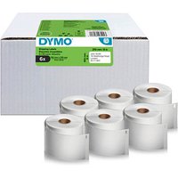 DYMO Endlosetikettenrollen für Etikettendrucker weiß, 102,0 x 210,0 mm, 6 x 140 Etiketten von Dymo