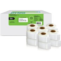 DYMO Endlosetikettenrollen für Etikettendrucker weiß, 54,0 x 25,0 mm, 12 x 500 Etiketten von Dymo