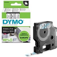 DYMO Schriftband D1 40910 S0720670, 9 mm schwarz auf transparent von Dymo