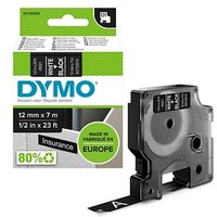 DYMO Schriftband D1 S0720610, 12 mm weiß auf schwarz von Dymo