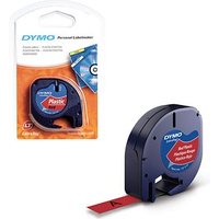 DYMO Schriftband LetraTag 91223 S0721630, 12 mm schwarz auf rot von Dymo