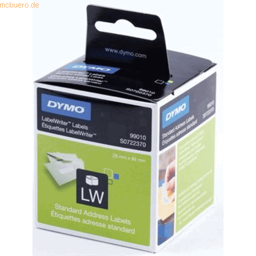 Dymo Adressetikett Etikett Adressetikett 89x28mm weiß VE=130 Stück Dymo Adressetikett Etikett Adressetikett 89x28mm weiß VE=130 Stück von Dymo