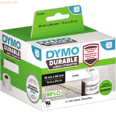Dymo Etikett 2112284 19x64mm weiß 2x450 Stück von Dymo