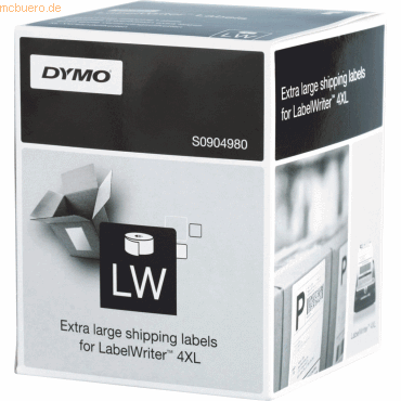 Dymo Etiketten für Labelwriter 104x159mm weiß VE=220 Stück Dymo Etiketten für Labelwriter 104x159mm weiß VE=220 Stück von Dymo