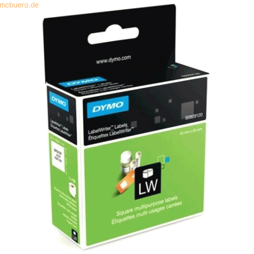 Dymo Etiketten für Labelwriter Namensschilder 25x25mm weiß VE=750 Stüc Dymo Etiketten für Labelwriter Namensschilder 25x25mm weiß VE=750 Stüc von Dymo
