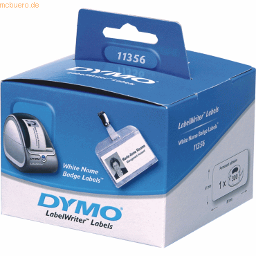 Dymo Etiketten für Labelwriter Namensschilder blanko 89x41mm weiß von Dymo