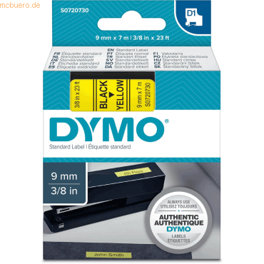 Dymo Etikettenband Dymo D1 9mm/7m schwarz/gelb von Dymo