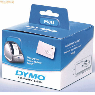 Dymo LabelWriter Adressetiketten 89x36mm transparent VE=260 Stück von Dymo