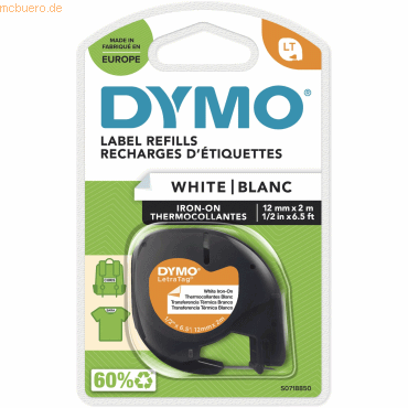 Dymo Schriftbandkassette LetraTag 12mm x 2m schwarz auf weiß von Dymo