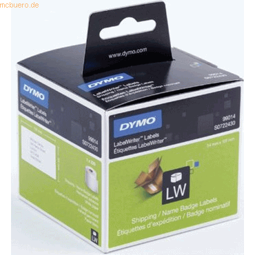Dymo Thermoetikett für Etikettendrucker Versandetikett 101x54mm weiß V von Dymo