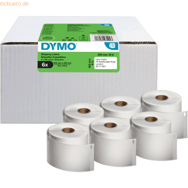 Dymo Versandetikett 2177565 102x210mm Rolle 140Etik. 6 Stück Dymo Versandetikett 2177565 102x210mm Rolle 140Etik. 6 Stück von Dymo