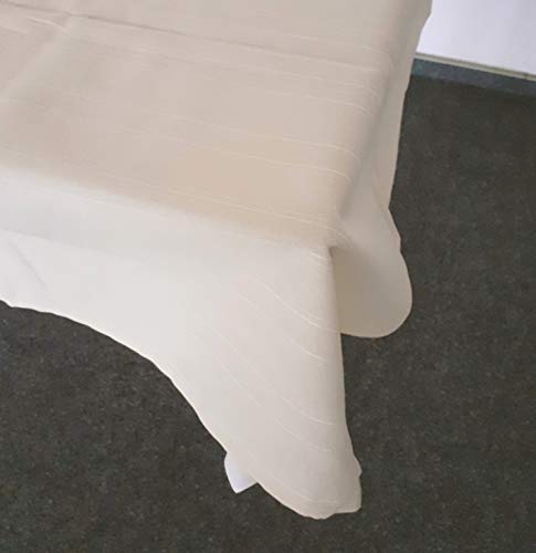 Dynamic24 2er Set Tischdecke 140x120cm beige Creme Leinenoptik gesäumt Struktur Decke Tischtuch Fleckschutz von Dynamic24