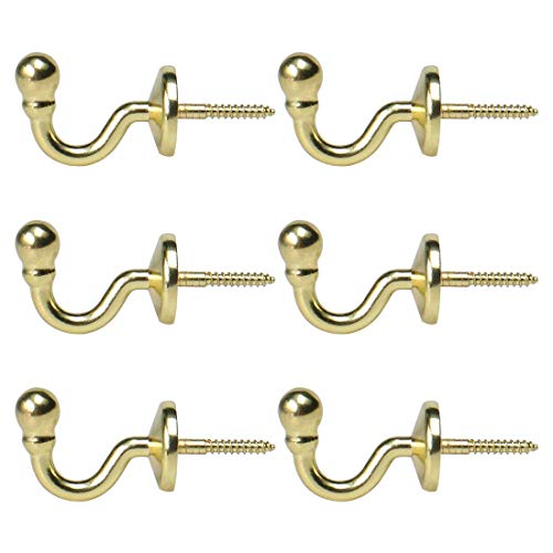 DyniLao 6pcs Vorhang Raffhalter Haken, Edelstahl Quaste Vorhang Bildschirm Vorhanghalter Fenster Tür Halter Wandhaken Kleiderhalter, Gold Tone DyniLao 6pcs Vorhang Raffhalter Haken, Edelstahl Quaste Vorhang Bildschirm Vorhanghalter Fenster Tür Halter Wandhaken Kleiderhalter, Gold Tone von DyniLao