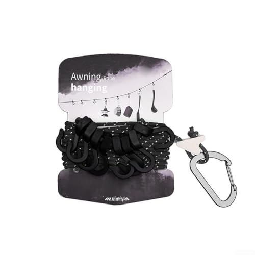 Kompaktes Design, leuchtende 4 mm Campingschnur mit verstellbaren Funktionen, perfekt zum Wandern, Seil zum Aufhängen, Schwarz Kompaktes Design, leuchtende 4 mm Campingschnur mit verstellbaren Funktionen, perfekt zum Wandern, Seil zum Aufhängen, Schwarz von DystopiaWorld