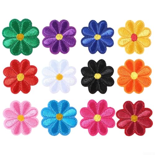 Set mit 10 lebhaften floralen Flicken, nahtlose Anwendung, um Ihre Garderobe mit einzigartigen Stilen aufzufrischen (schwarz) von DystopiaWorld