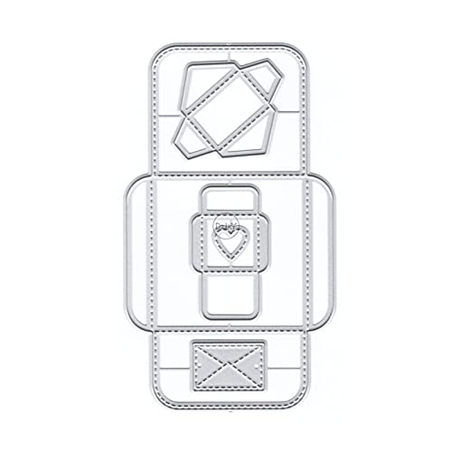 DzIxY Einfache Herz Box Rahmen Metall Stanzformen für Kartenherstellung Kit Prägepapier Stanzformen Sets Scrapbooking Maschine Schablonen Lagerung Taschen Liefert von DzIxY