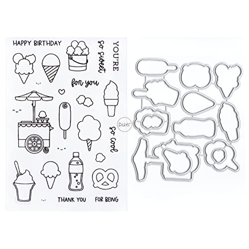 DzIxY Eiscreme-Truck, transparente Stempel und Metall-Stanzformen-Sets für Kartenherstellung, Scrapbooking, Papierbedarf, Silikon-Dichtungen, Aufbewahrungstaschen DzIxY Eiscreme-Truck, transparente Stempel und Metall-Stanzformen-Sets für Kartenherstellung, Scrapbooking, Papierbedarf, Silikon-Dichtungen, Aufbewahrungstaschen von DzIxY