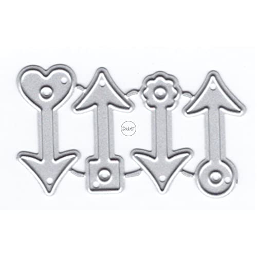 DzIxY Herzförmige Pfeil-Metall-Stanzformen für klare Stempel und Metall-Stanzformen-Sets für Kartenherstellung, Scrapbooking, Papierbedarf, Dichtungen, Aufbewahrungstaschen von DzIxY
