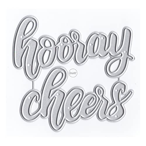 DzIxY Hooray Cheers Words Metall-Stanzformen für klare Stempel und Metall-Stanzformen, Sets für Kartenherstellung, Scrapbooking, Papierbedarf, Dichtungen, Aufbewahrungstaschen von DzIxY