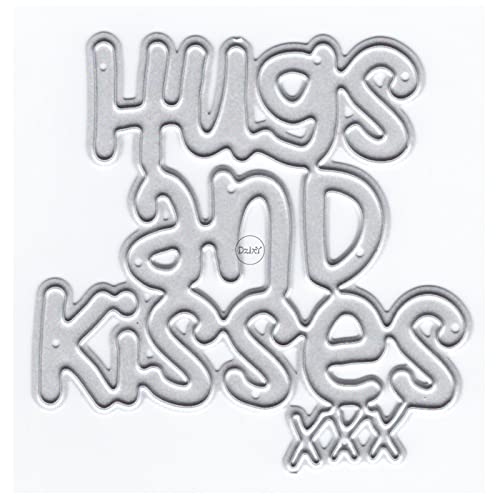 DzIxY Hugs and Kisses Metall-Stanzformen für transparente Stempel und Metall-Stanzformen, Sets für Kartenherstellung, Scrapbooking, Papierbedarf, Dichtungen, Aufbewahrungstaschen von DzIxY