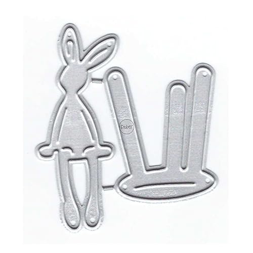 DzIxY Little Tree Rabbit Metall-Stanzformen für Kartenherstellung, Prägepapier, Stanzformen, Scrapbook-Maschine, Schablonen, Aufbewahrungstaschen, Zubehör von DzIxY