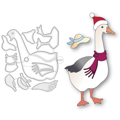 DzIxY Metall-Stanzformen für Kartenherstellung, Motiv: Patchwork-Ente mit Weihnachtsmütze, Prägepapier, Stanzform-Set, Scrapbook-Schablonen, Zubehör, Maschinenvorlagen DzIxY Metall-Stanzformen für Kartenherstellung, Motiv: Patchwork-Ente mit Weihnachtsmütze, Prägepapier, Stanzform-Set, Scrapbook-Schablonen, Zubehör, Maschinenvorlagen von DzIxY