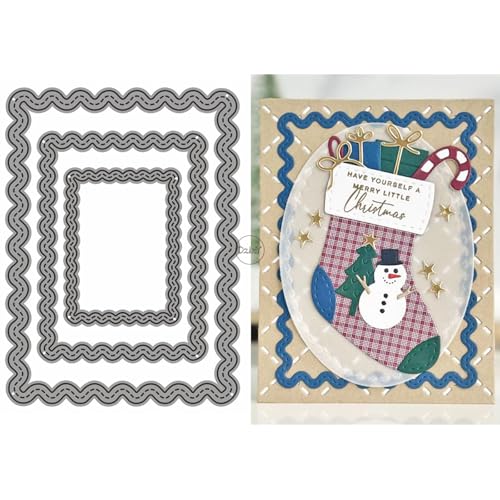 DzIxY Metall-Stanzformen mit Wellenbordüre, für Kartenherstellung, Prägepapier, Stanzform-Set, Scrapbook-Schablonen, Zubehör, Maschinenvorlagen DzIxY Metall-Stanzformen mit Wellenbordüre, für Kartenherstellung, Prägepapier, Stanzform-Set, Scrapbook-Schablonen, Zubehör, Maschinenvorlagen von DzIxY
