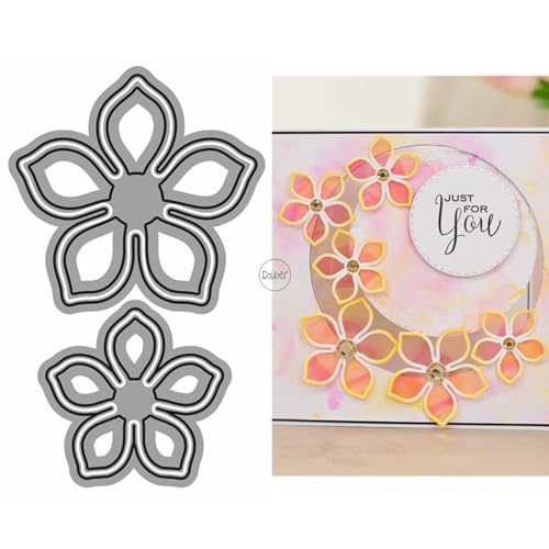 DzIxY Metall-Stanzformen mit fünf Blütenblättern für Kartenherstellung, Prägepapier, Stanzformen, Scrapbooking, Maschinen, Schablonen, Aufbewahrungstaschen, Zubehör DzIxY Metall-Stanzformen mit fünf Blütenblättern für Kartenherstellung, Prägepapier, Stanzformen, Scrapbooking, Maschinen, Schablonen, Aufbewahrungstaschen, Zubehör von DzIxY