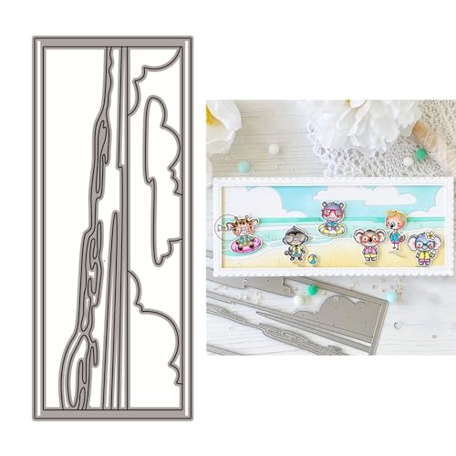DzIxY Metall-Stanzschablonen für Kartenherstellung, Motiv: Meereswellen, Wolken, Streifen, Hintergrund, Prägepapier, Stanzform-Set, Scrapbook-Schablonen, Zubehör, Maschinenvorlagen von DzIxY