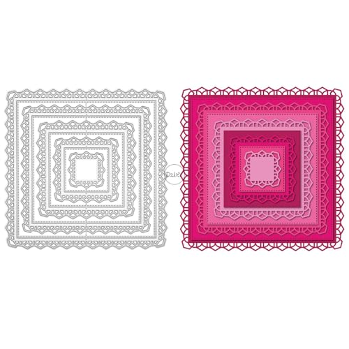 DzIxY Quadratische, hohle Metall-Stanzformen für Kartenherstellung, Prägepapier-Stanz-Set, Scrapbook-Schablonen, Zubehör, Maschinenvorlagen DzIxY Quadratische, hohle Metall-Stanzformen für Kartenherstellung, Prägepapier-Stanz-Set, Scrapbook-Schablonen, Zubehör, Maschinenvorlagen von DzIxY