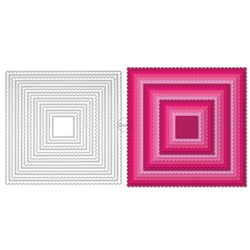 DzIxY Quadratische Metall-Stanzformen für Kartenherstellung, Prägepapier, Stanzschablonen, Scrapbook-Schablonen, Zubehör, Maschinenvorlagen von DzIxY