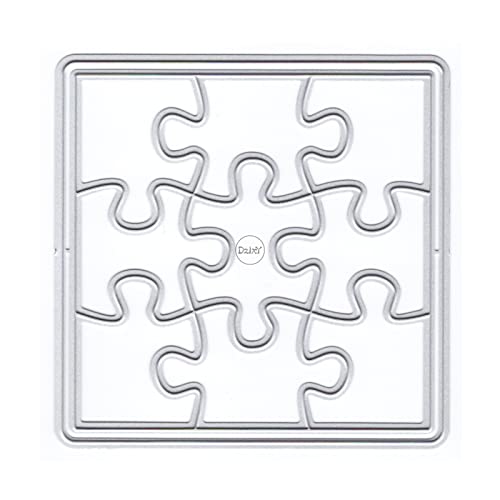 DzIxY Quadratische Puzzle Metall Stanzformen für Kartenherstellung Prägepapier Stanzformen Sets Album Scrapbooking Vorlagen Schablonen Aufbewahrungstaschen von DzIxY