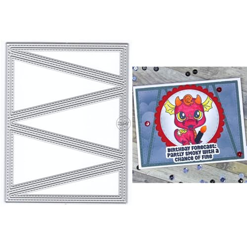 DzIxY Rechteckige Dreiecke Rahmen Metall Stanzformen für Kartenherstellung Kit Prägepapier Stanzformen Scrapbook Maschine Schablonen Aufbewahrung Taschen Supplies von DzIxY