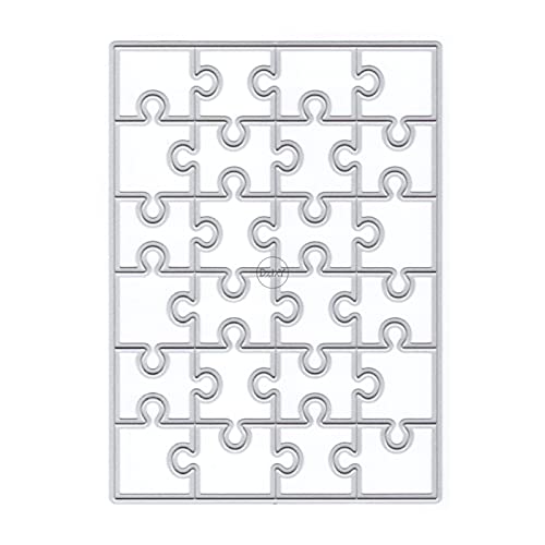 DzIxY Rechteckige Puzzle-Metall-Stanzformen für Kartenherstellung, Prägepapier, Stanzformen, Sammelalbum, Maschinenschablonen, Aufbewahrungstaschen, Zubehör von DzIxY