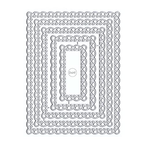 DzIxY Rechteckige Spitzen-Metall-Stanzformen für klare Stempel und Metall-Stanzformen-Sets für Kartenherstellung, Scrapbooking, Papierbedarf, Dichtungen, Aufbewahrungstaschen von DzIxY