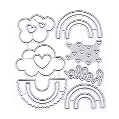 DzIxY Schöne Wolken Regenbogen Metall Stanzformen für Kartenherstellung Prägen Papier Stanzformen Sets Album Scrapbooking Vorlagen Schablonen Aufbewahrungstaschen von DzIxY