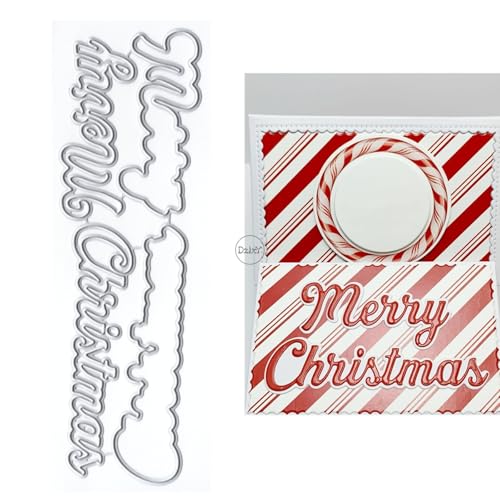 DzIxY Shadow Merry Christmas Metall-Stanzformen für Kartenherstellung, Prägepapier, Stanzformen, Album, Scrapbooking, Vorlagen, Schablonen, Aufbewahrungstaschen DzIxY Shadow Merry Christmas Metall-Stanzformen für Kartenherstellung, Prägepapier, Stanzformen, Album, Scrapbooking, Vorlagen, Schablonen, Aufbewahrungstaschen von DzIxY