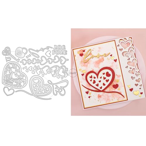 DzIxY Stanzschablonen aus Metall mit hohlen Herzen, Blumen, für Kartenherstellung, Prägepapier, Stanzform-Set, Scrapbook-Schablonen, Zubehör, Maschinenvorlagen DzIxY Stanzschablonen aus Metall mit hohlen Herzen, Blumen, für Kartenherstellung, Prägepapier, Stanzform-Set, Scrapbook-Schablonen, Zubehör, Maschinenvorlagen von DzIxY